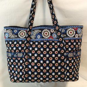 Vera Bradley LARGE Night Owl Design Tote Bag. Slot Pockets all around inside.